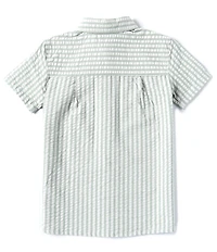 Scene&Heard Big Boys Short Sleeve Striped Seersucker Woven Button-Front Shirt