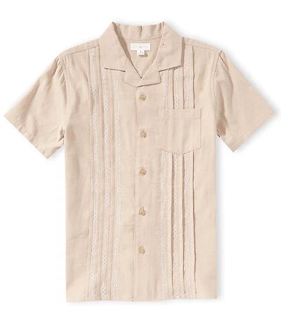 Scene&Heard Big Boys Pleated Button Front Camp Collar Shirt