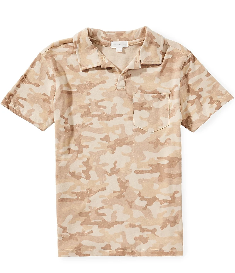 Scene&Heard Big Boys Camo Johnny Collar Short Sleeve Polo T-Shirt