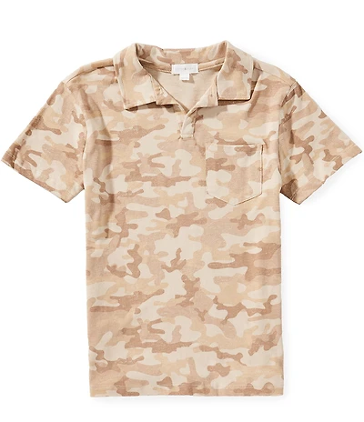 Scene&Heard Big Boys Camo Johnny Collar Short Sleeve Polo T-Shirt