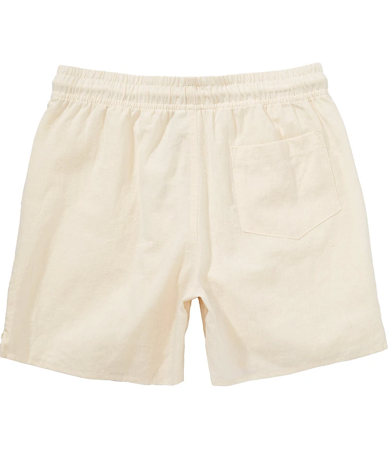 Scene&Heard Big Boys Linen Blend Tropical Embroidered Pull-On Shorts