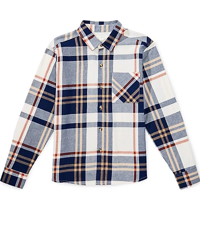 Scene&Heard Big Boys Plaid Long Sleeve Button Front Sport Shirt