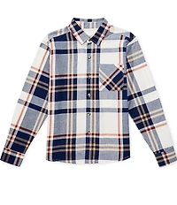 Scene&Heard Big Boys Plaid Long Sleeve Button Front Sport Shirt