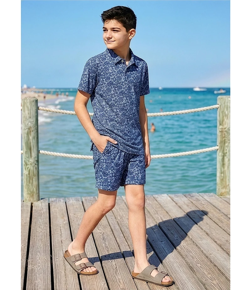 Scene&Heard Big Boys Palm Leaf Print Polo