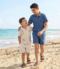 Scene&Heard Big Boys Palm Leaf Print Polo