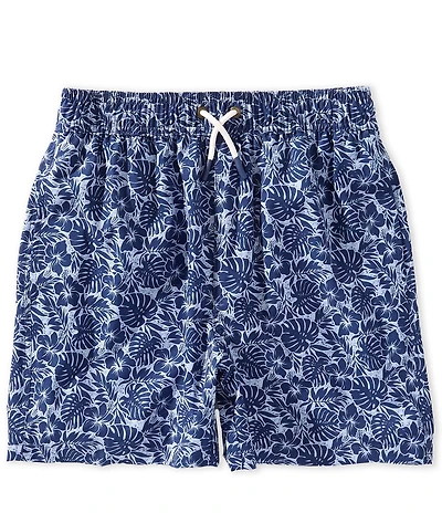 Scene&Heard Big Boys Palm Leaf Print Swim Trunks