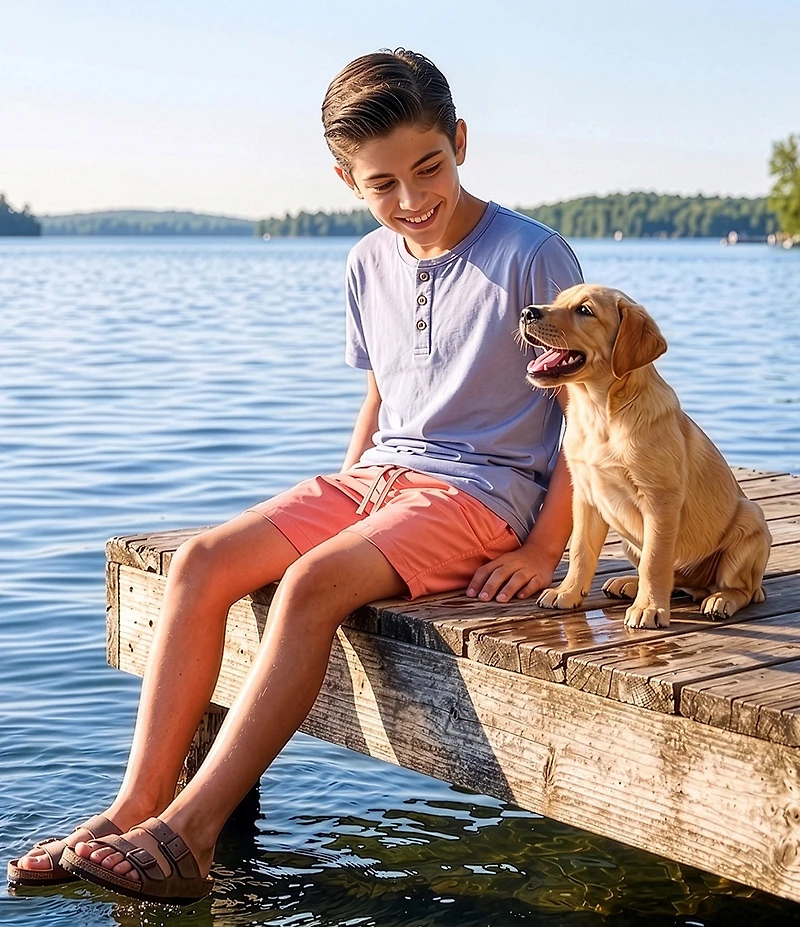 Scene&Heard Big Boys Americana Short Sleeve Washed Henley T-Shirt