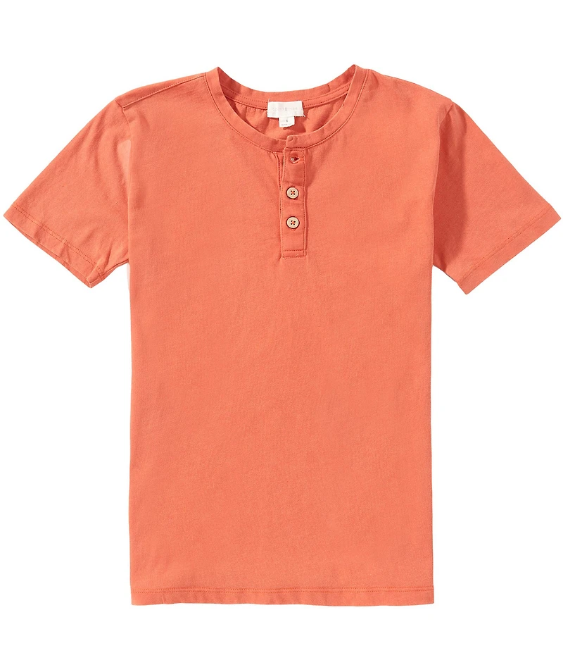 Scene&Heard Big Boys Americana Short Sleeve Washed Henley T-Shirt
