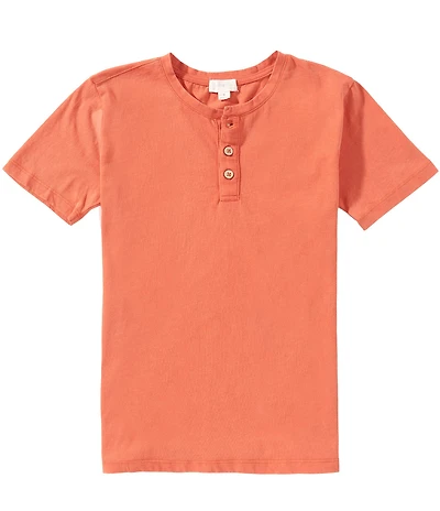 Scene&Heard Big Boys Americana Short Sleeve Washed Henley T-Shirt