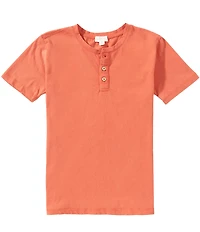 Scene&Heard Big Boys Americana Short Sleeve Washed Henley T-Shirt