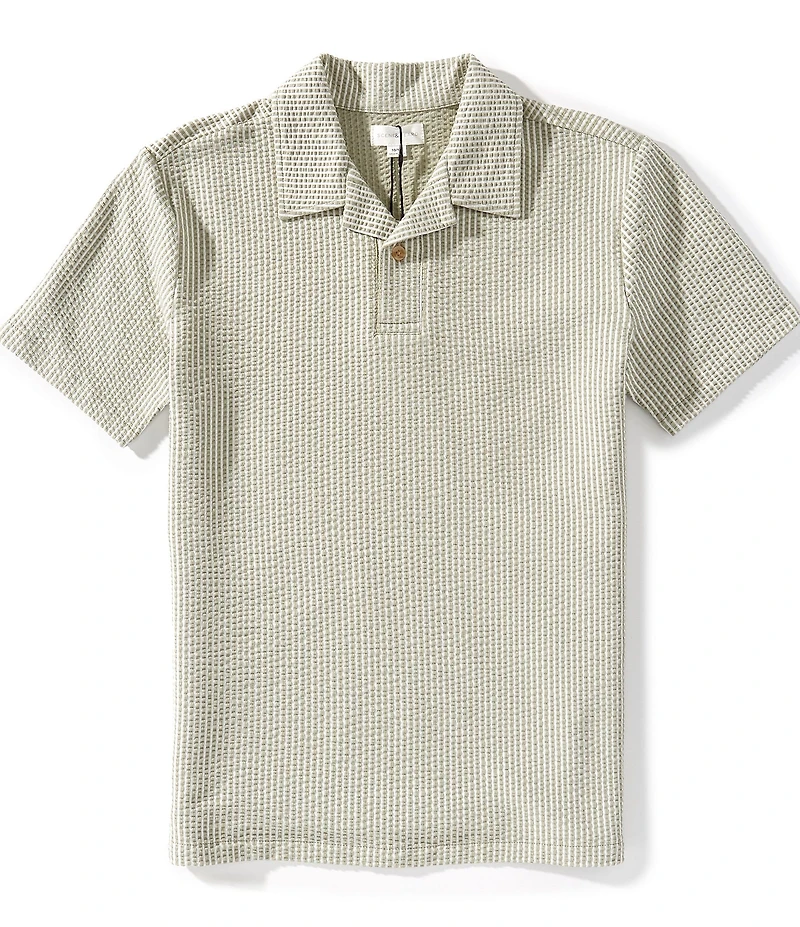 Scene&Heard Big Boys Stripe Camp Collar Short Sleeve Pop Over Shirt