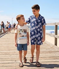 Scene&Heard Big Boys Tropical Print Pull On Shorts