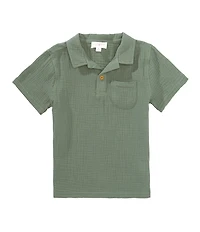 Scene&Heard Little Boys Gauze Knit Polo Top