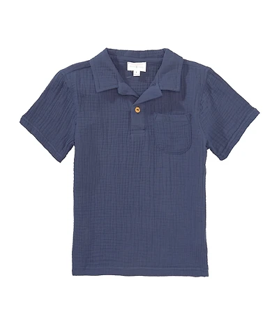 Scene&Heard Little Boys Gauze Knit Polo Top