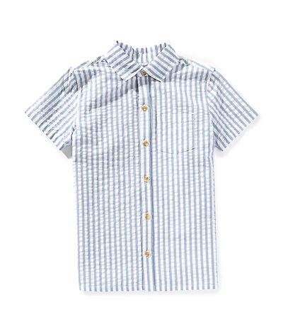 Scene&Heard Little Boys Stripe Seersucker Point Collar Button Front Shirt