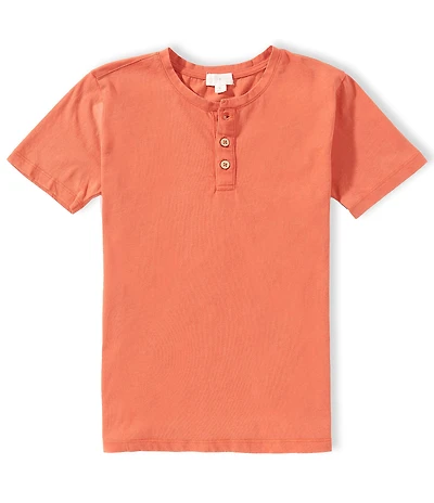 Scene&Heard Little Boys Americana Short Sleeve Washed Henley T-Shirt