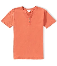 Scene&Heard Little Boys Americana Short Sleeve Washed Henley T-Shirt
