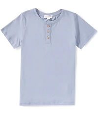 Scene&Heard Little Boys Americana Short Sleeve Washed Henley T-Shirt
