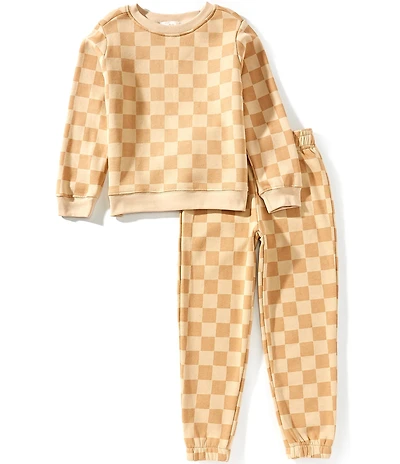 Scene&Heard Little Boys Checkerboard Crewneck and Jogger Lounge Set