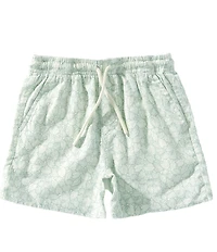 Scene&Heard Little Boys Linen Blend Leaf Print Pull On Shorts