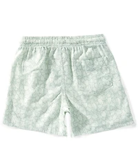 Scene&Heard Little Boys Linen Blend Leaf Print Pull On Shorts