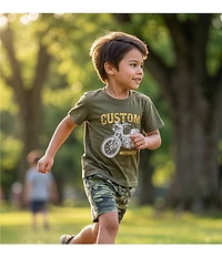 Scene&Heard Little Boys Motorcycle Graphic Short Sleeve T-Shirt