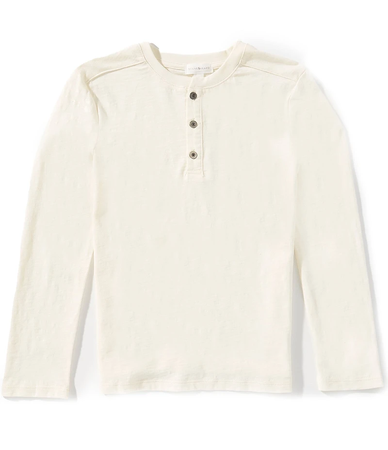 Scene&Heard Little Boys Slub Henley Long Sleeve T-Shirt