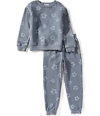 Scene&Heard Little Boys Star Crewneck and Jogger Lounge Set