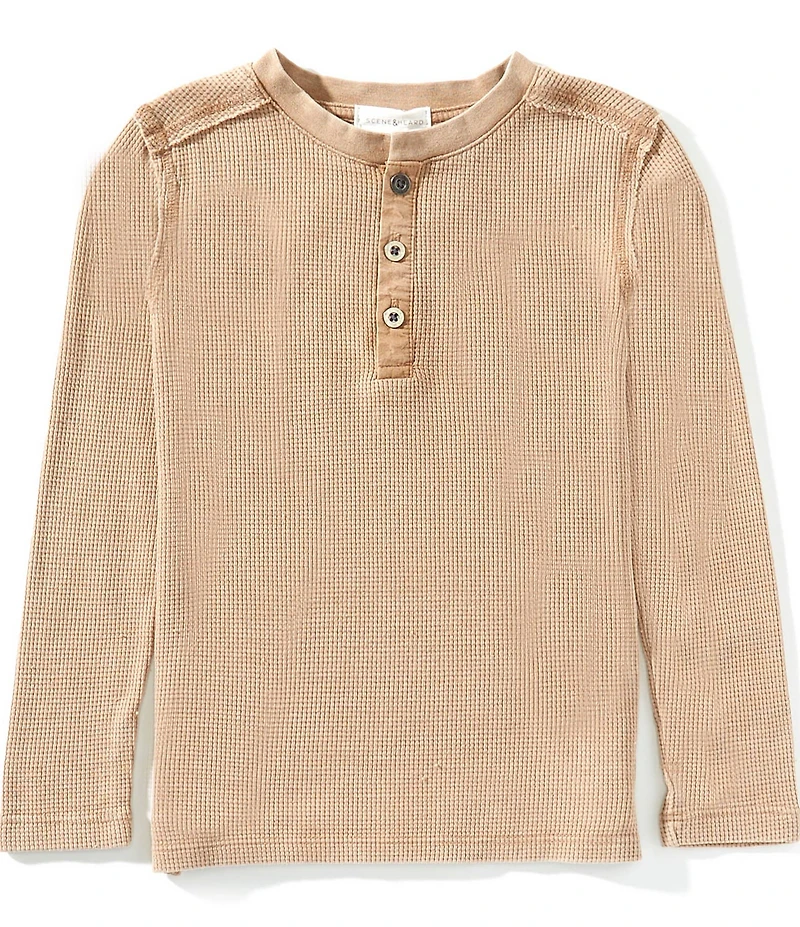 Scene&Heard Little Boys Thermal Henley Long Sleeve Shirt