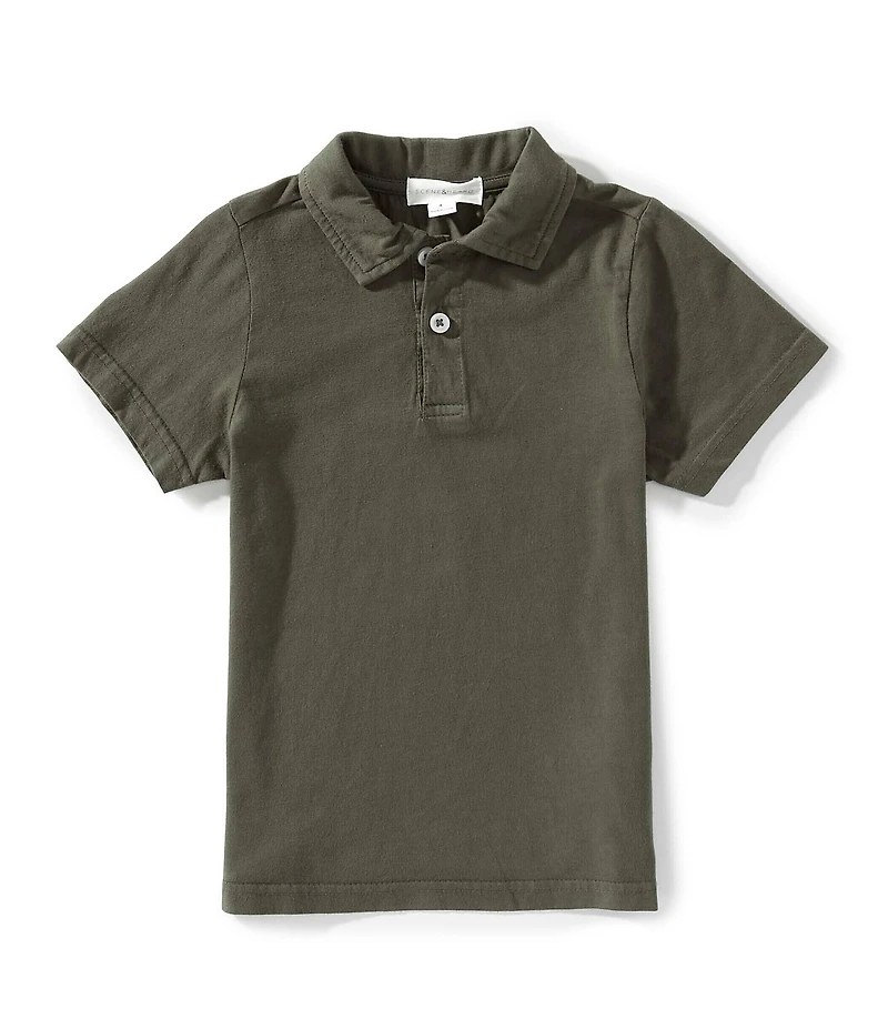 Scene&Heard Little Boys Washed Jersey Henley Polo Shirt