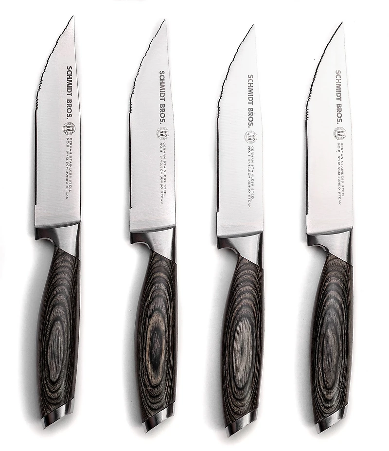 Schmidt Brothers Cutlery Bonded Ash 4-Piece Jumbo Steak Knife Set