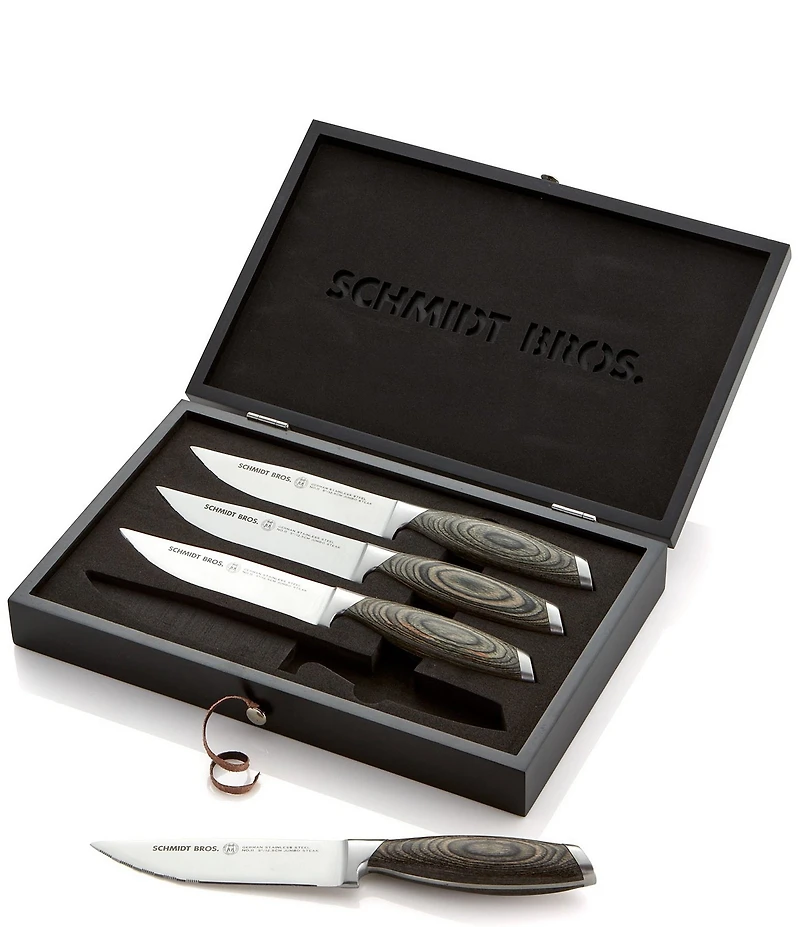 Schmidt Brothers Cutlery Bonded Ash 4-Piece Jumbo Steak Knife Set