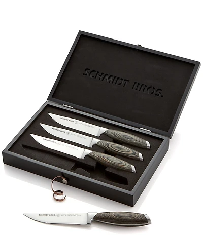 Schmidt Brothers Cutlery Bonded Ash 4-Piece Jumbo Steak Knife Set