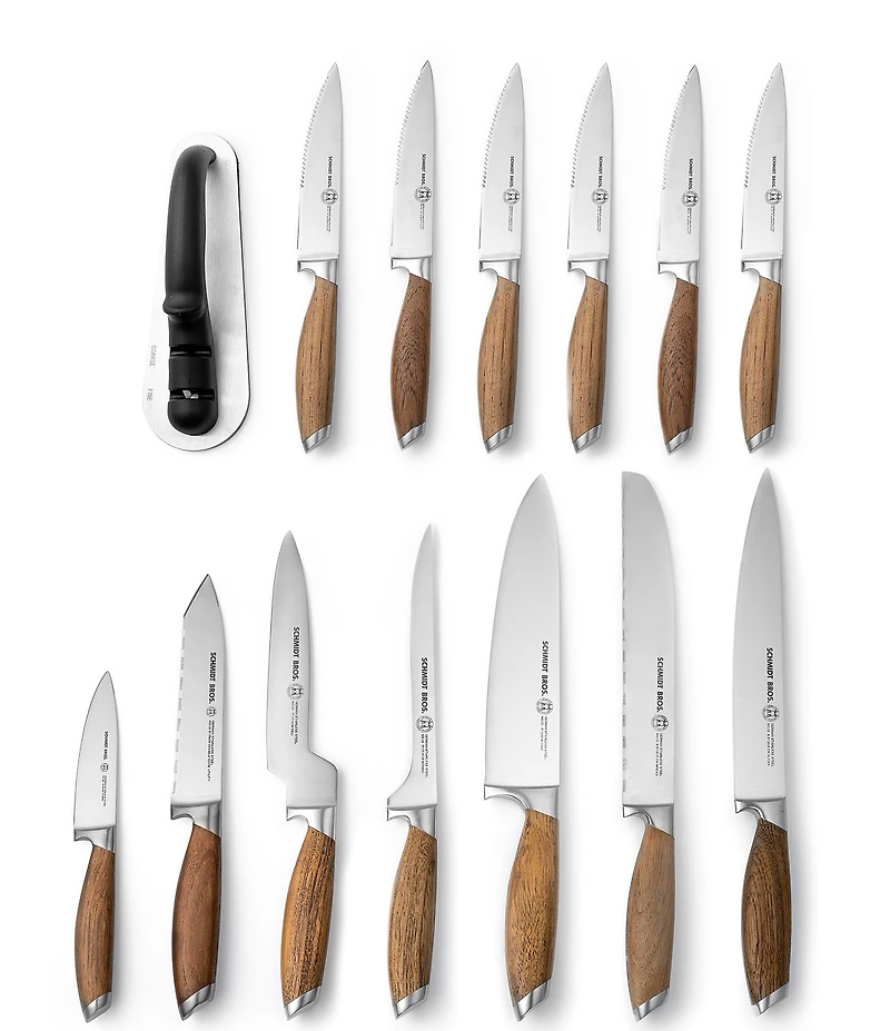 Schmidt Brothers Cutlery Bonded Teak 15-Piece Knife Block Set