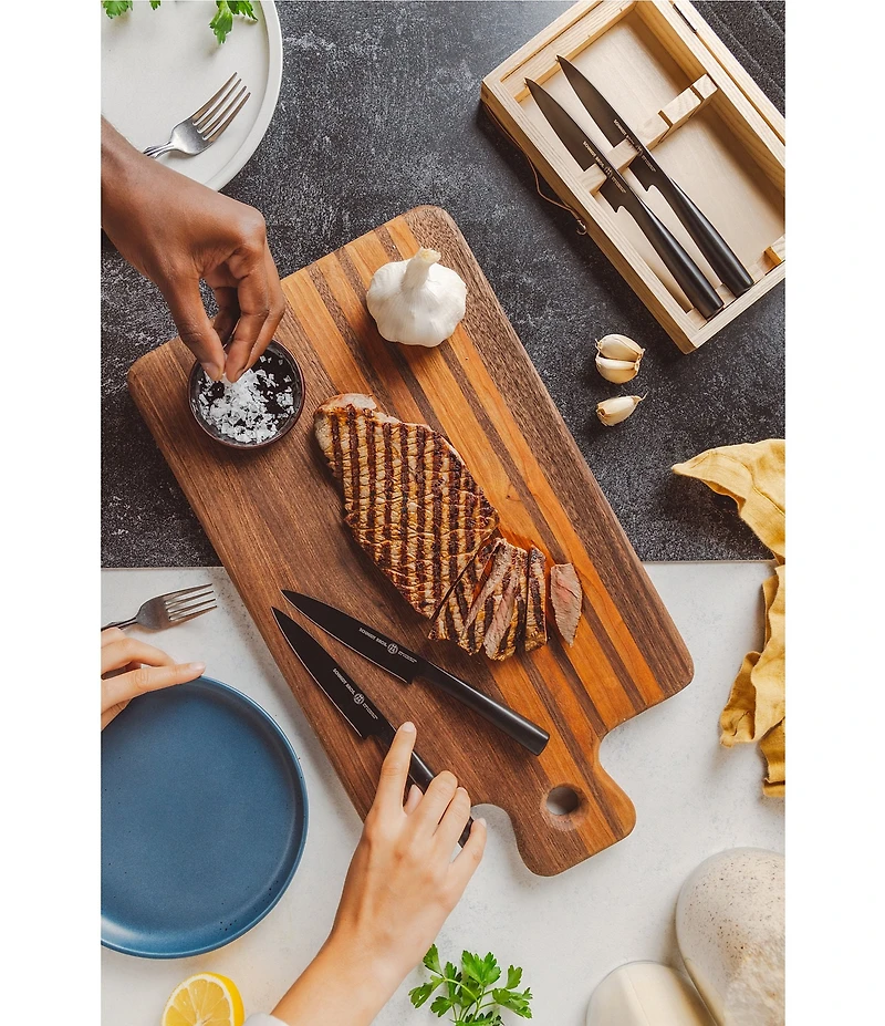 Schmidt Brothers Cutlery Jet Black 4-Piece Steak Set