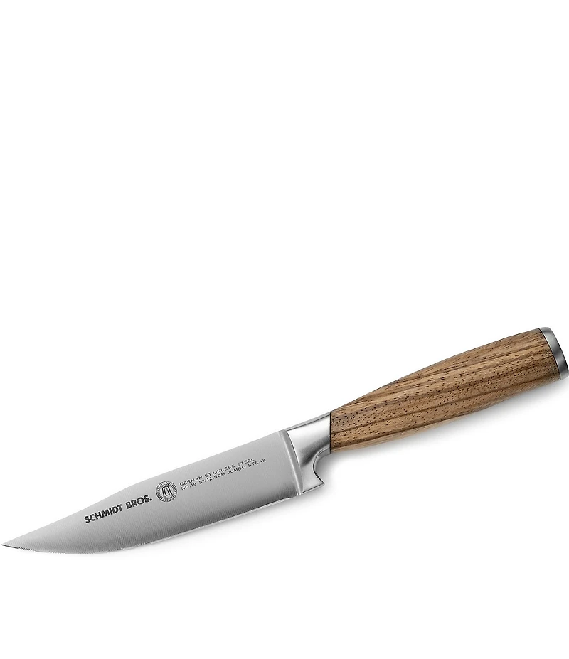 Schmidt Brothers Cutlery Zebra Wood 4-Piece Jumbo Steak Knife Set with Box