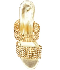 Schutz Aberdeen Metallic Slip On Platform Sandals