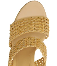 Schutz Aberdeen Woven Platform Block Heel Slide Sandals