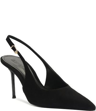 Schutz Alicia Suede Slingback High Heel Stiletto Pumps
