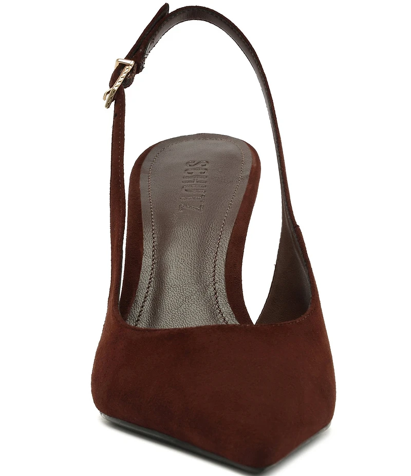 Schutz Alicia Suede Slingback High Heel Stiletto Pumps