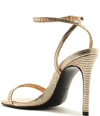 Schutz Altina Embossed Metallic Leather Dress Sandals