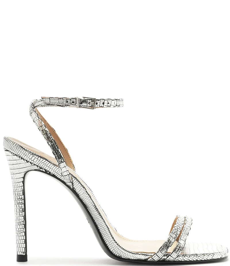 Schutz Altina Leather Ankle Strap Stiletto Dress Sandals