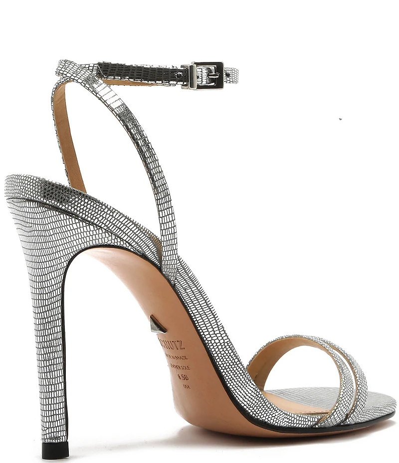 Schutz Altina Leather Ankle Strap Stiletto Dress Sandals