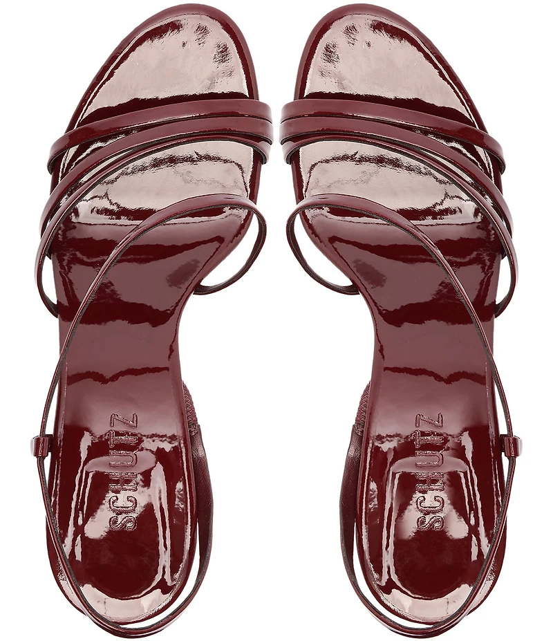 Schutz Annie Curve Patent Leather Dress Sandals