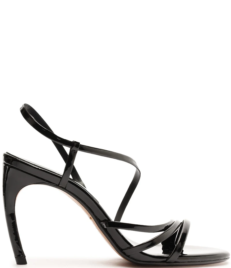 Schutz Annie Curve Patent Leather Dress Sandals