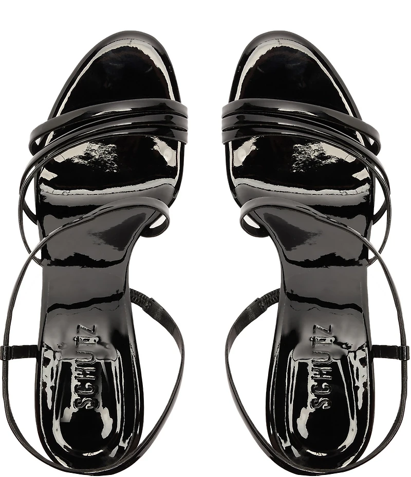 Schutz Annie Curve Patent Leather Dress Sandals
