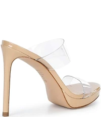 Schutz Ariella Clear Banded High Heel Stiletto Dress Sandals