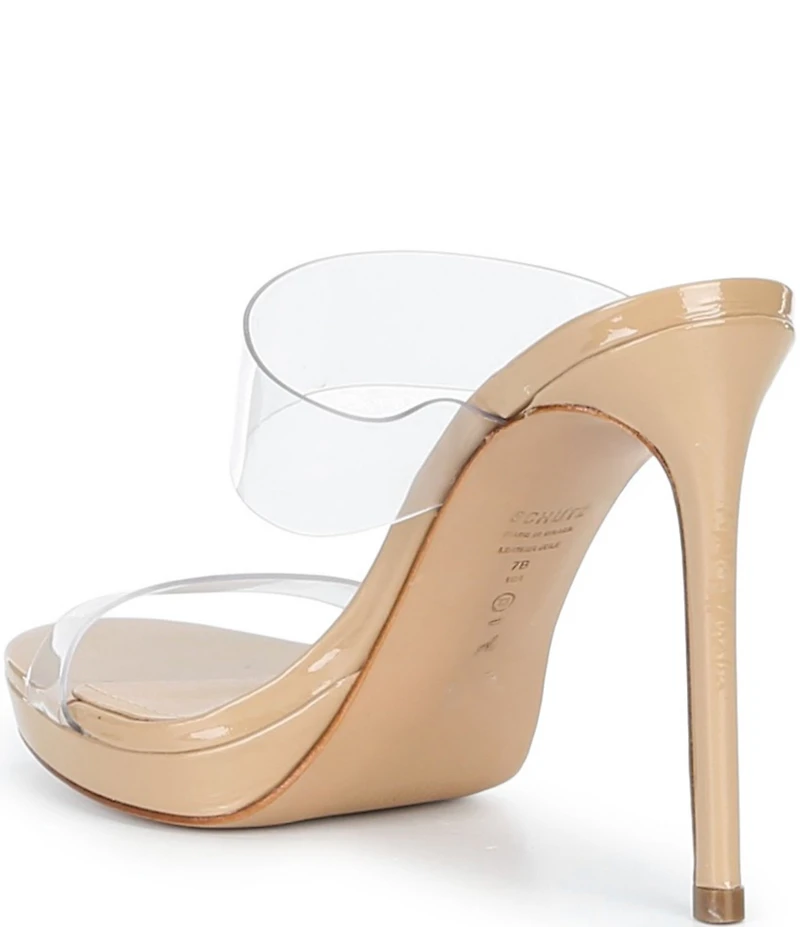 Schutz Ariella Clear Banded High Heel Stiletto Dress Sandals