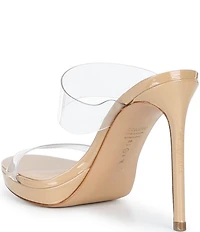 Schutz Ariella Clear Banded High Heel Stiletto Dress Sandals