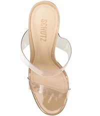 Schutz Ariella Clear Banded High Heel Stiletto Dress Sandals